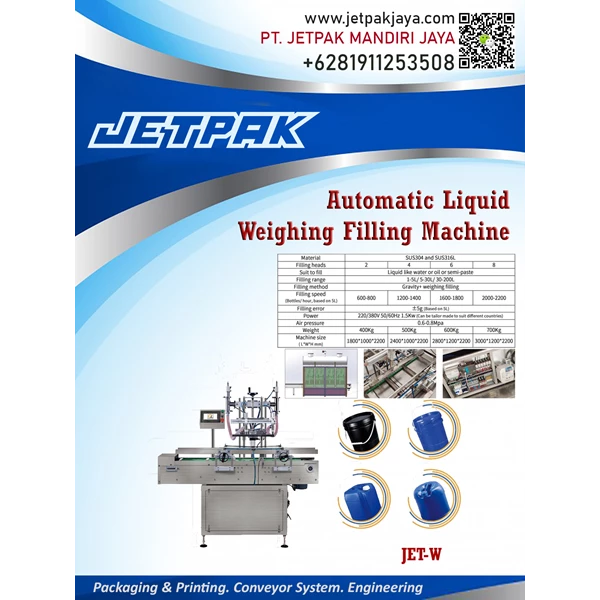 AUTOMATIC LIQUID WEIGHING FILLING MACHINE JET-W