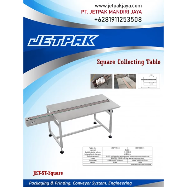 SQUARE COLLECTING TABLE  MACHINE JET-ST-Square