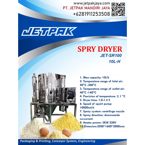 SPRY DRYER JET-SR100 10L-H - Mesin Spray Dryer