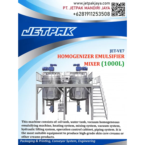 Homogenizir emulsifier Mixer - JET-VE7