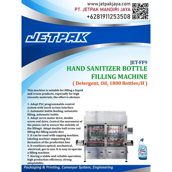 Handsanitizer Bottle filling machine -JET-FF9