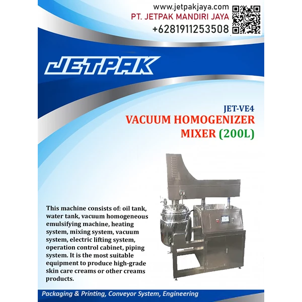 Mesin Mixer Homogenizer Vakum - JET-VE4