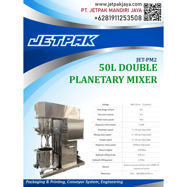 50L DOUBLE PLANETARY MIXER - JET-PM2