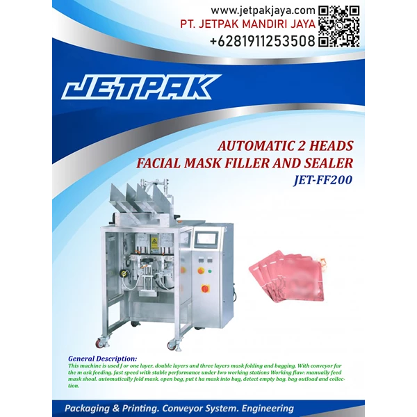 AUTOMATIC 2 HEADS FACIAL MASK FILLER AND SEALER - JET-FF200
