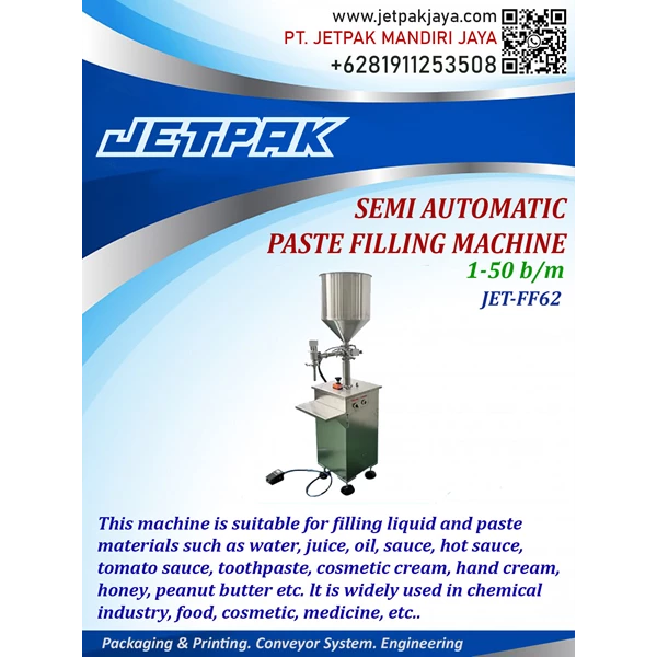 Semi Automatic Paste Filling Machine - JET-FF62