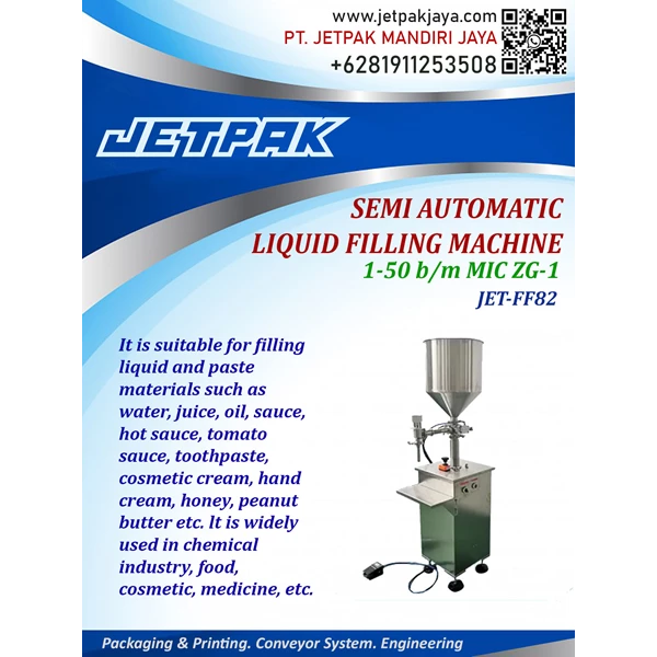 Semi Automatic Liquid Filling machine - JET-FF82