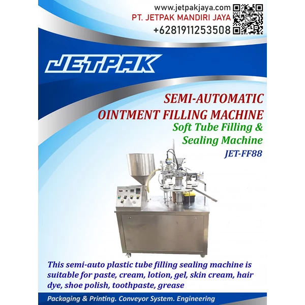 Semi Automatic Ointment Filling Machine - JET-FF88