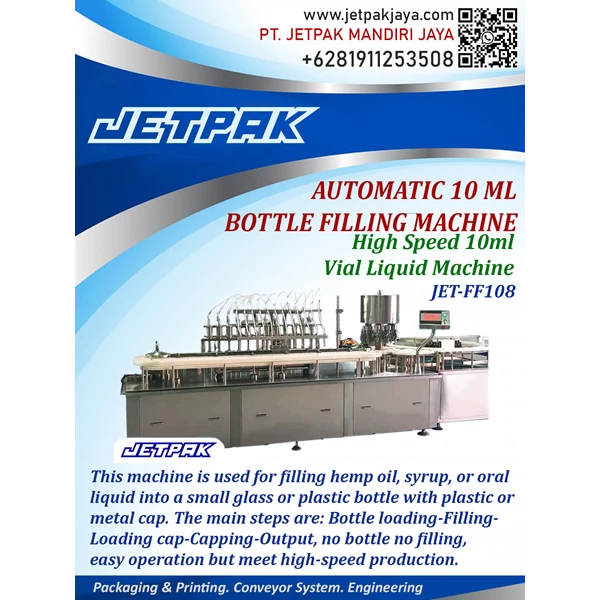 Automatic 10 ML Bottle Filling Machine - JET-FF108