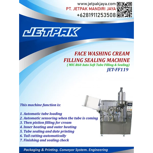 Automatically Face Washing Cream Filling and Sealing Machine - JET-FF119