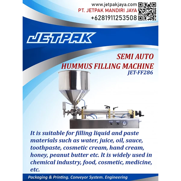 Mesin Pengisian Hummus Semi-Otomatis - JET-FF286