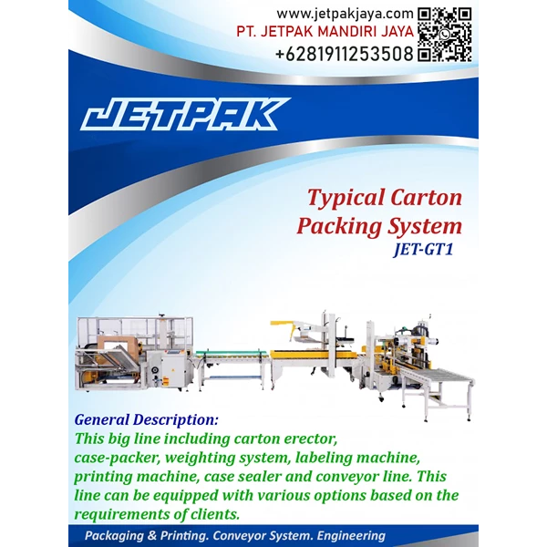  Sistem Pengemasan Karton Khas - JET-GT1