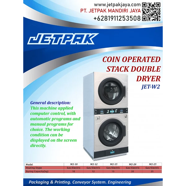 COIN OPERATED STACK DOUBLE DRYER JET-W2