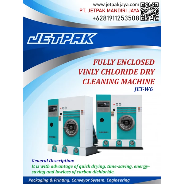 Fuly enclosed vinly chloride dry cleaninig machine JET-W6