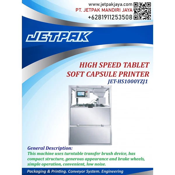high speed tablet soft capsule printer JET HS1000 YZ1