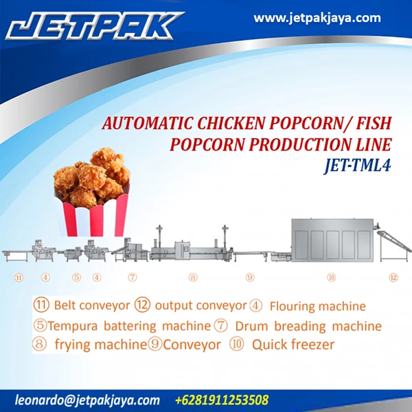 automatic chiken popcorn/fish popcorn production line JET TML4