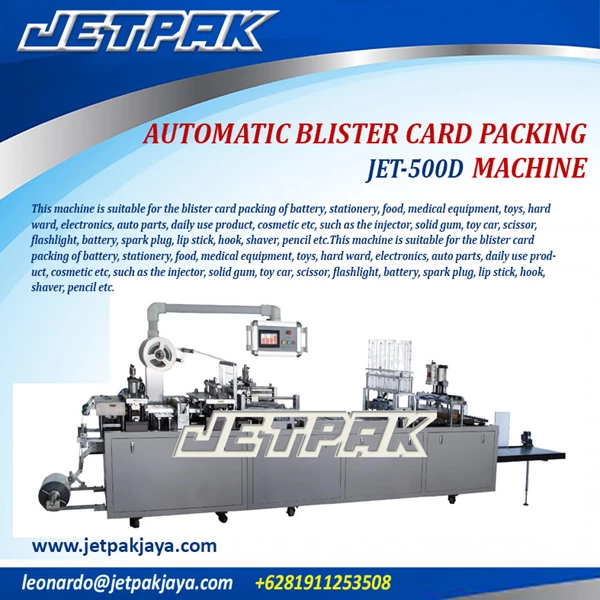 AUTOMATIC BLISTER CARD PACKING MACHINE (JET-500D)