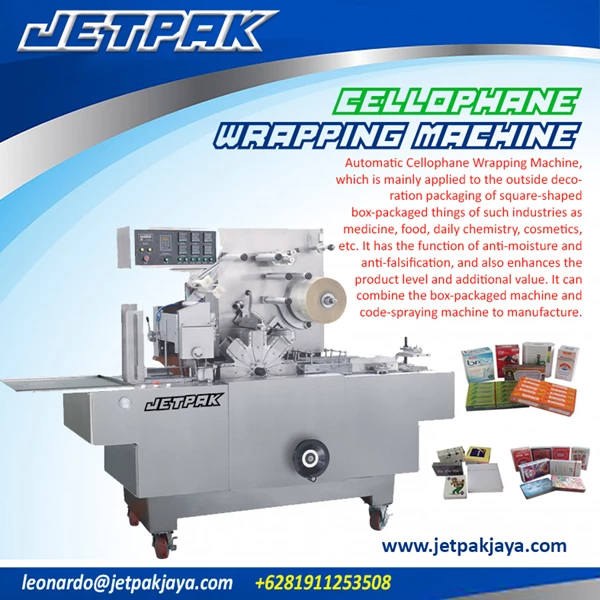 CELLOPHANE WRAPPING MACHINE (JET-250) - Mesin Pengemas Otomatis