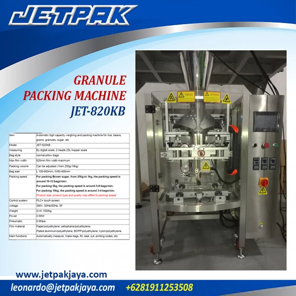 GRANULE PACKING MACHINE (JET-820KB) - Mesin Pengemas Otomatis