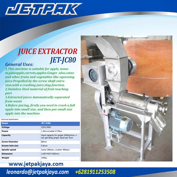 JUICE EXTRACTOR (JET-JC80) - Mesin Ekstraksi Cair