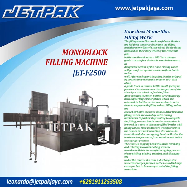 MONOBLOCK FILLING MACHINE (JET-F2500) - Mesin Pengisian