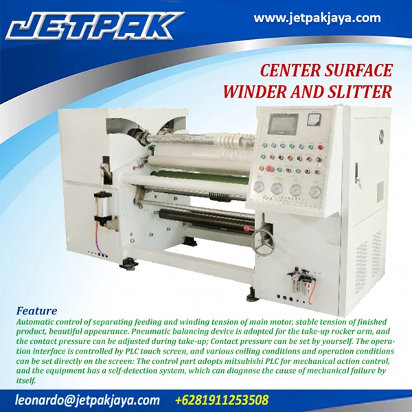CENTER SURFACE WINDER AND SLITTER - Mesin Winder/Pemotong Isolasi