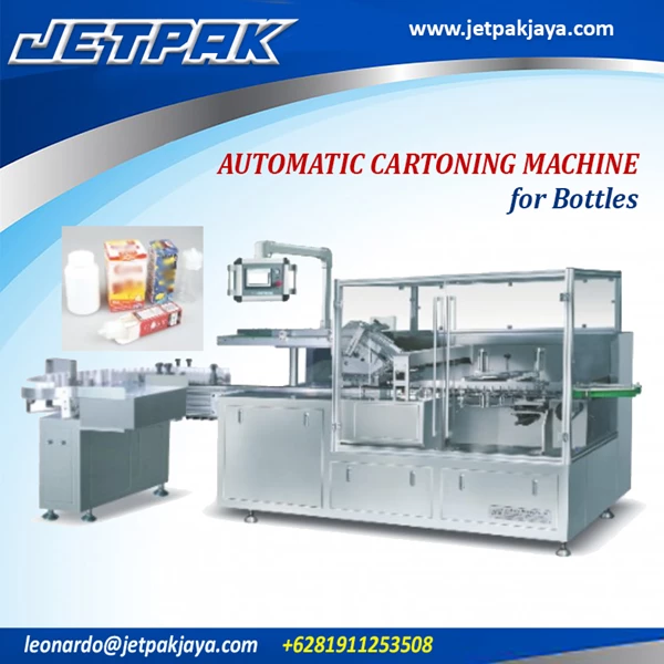 AUTOMATIC CARTONING MACHINE FOR BOTTLES - Mesin Cartoning/Mesin Pengemas Otomatis