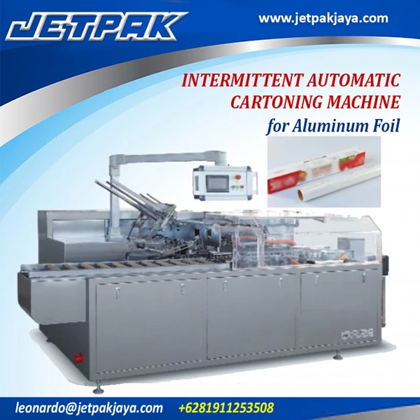 INTERMITTENT CARTONING MACHINE FOR ALUMINUM FOIL - Mesin Cartoning/Mesin Pengemas Otomatis