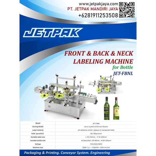 FRONT & BACK & NECK LABELING MACHINE - Mesin Label