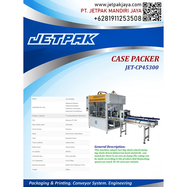 CASE PACKER (JET-CP45300) - Mesin Case Packer