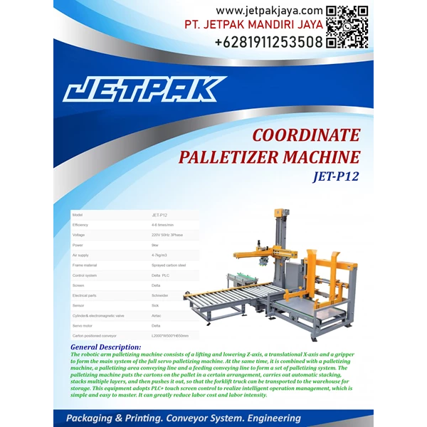 COORDINATE PALLETIZER MACHINE (JET-P12) - Mesin Palletizer
