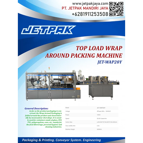 TOP LOAD WRAP AROUND PACKING MACHINE (JET-WAP20Y) - Mesin Wrap