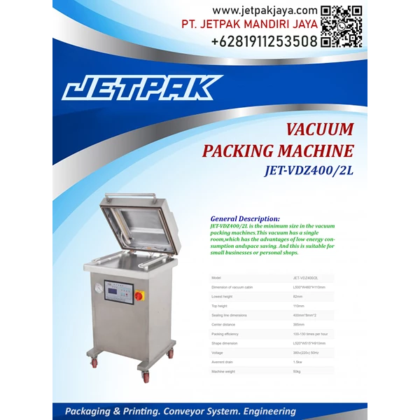 VACUUM PACKING MACHINE (JET-VDZ4002L) - Mesin Pengemas Otomatis