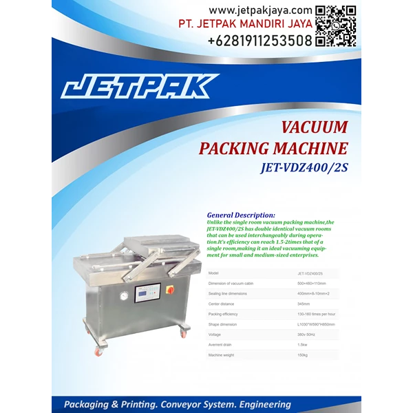 VACUUM PACKING MACHINE (JET-VDZ4002S) - Mesin Pengemas Otomatis